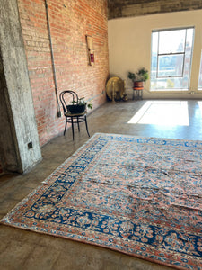 Leyla, Antique Persian Kashan rug, 8'7 x 11'7