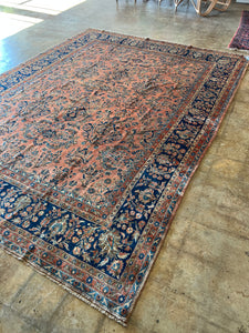 Leyla, Antique Persian Kashan rug, 8'7 x 11'7