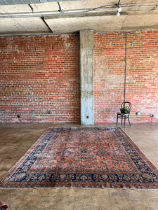 Leyla, Antique Persian Kashan rug, 8'7 x 11'7