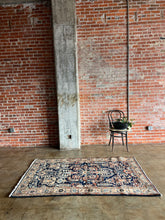 Load image into Gallery viewer, Gharib, Antique Persian Blue Sarouk, 4&#39;1 x 6&#39;7
