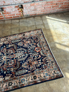 Gharib, Antique Persian Blue Sarouk, 4'1 x 6'7