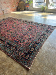 Tahib, Circa 1910, Antique Persian Lilian, 8’10 x 12