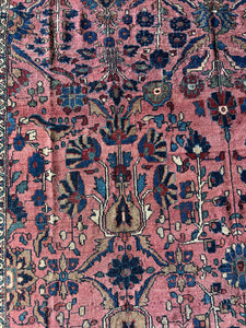 Tahib, Circa 1910, Antique Persian Lilian, 8’10 x 12