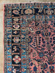 Tahib, Circa 1910, Antique Persian Lilian, 8’10 x 12