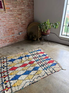 Amine, Beni Ourain Moroccan Rug, mid 20th C, 4’1 x 7