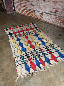 Amine, Beni Ourain Moroccan Rug, mid 20th C, 4’1 x 7
