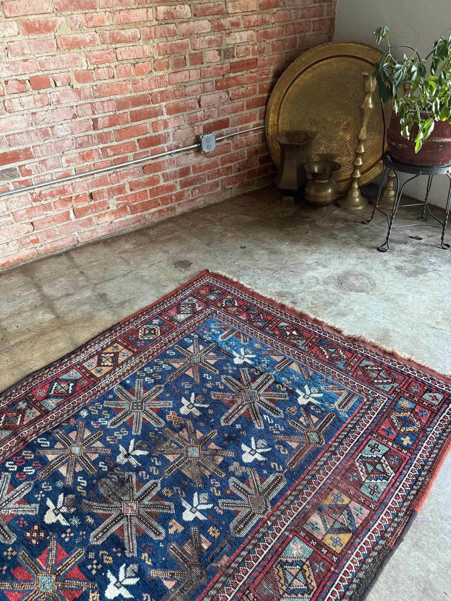 Xamira,  Early 20th C,  Persian Quchan Kurdish Rug, 4' 4