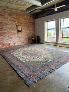 Maryam, antique Persian Heriz/Serapi, 14'4 x 15'