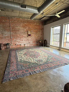 Maryam, antique Persian Heriz/Serapi, 14'4 x 15'