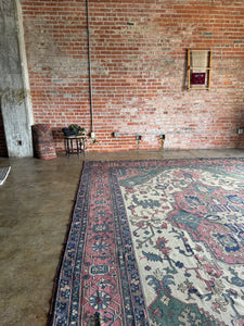Maryam, antique Persian Heriz/Serapi, 14'4 x 15'