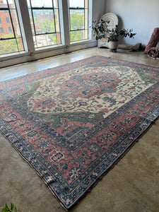 Maryam, antique Persian Heriz/Serapi, 14'4 x 15'