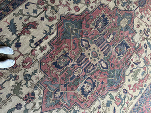 Maryam, antique Persian Heriz/Serapi, 14'4 x 15'