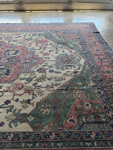 Maryam, antique Persian Heriz/Serapi, 14'4 x 15'