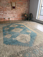 Load image into Gallery viewer, Emir, Antique Turkish Oushak, 9&#39;6 x 12&#39;10
