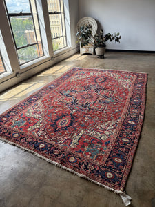 Delaram, vintage Persian Heriz, 8 x 11'9