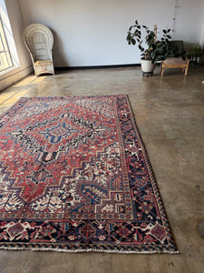 Lina, vintage Persian Heriz, 7'7 x 10'11