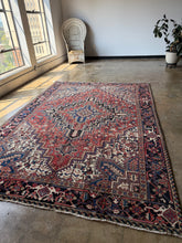 Load image into Gallery viewer, Lina, vintage Persian Heriz, 7&#39;7 x 10&#39;11

