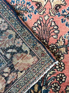 Zhaeez, vintage Persian Sarouk scatter rug, circa 1930, 4’2 x 6’7
