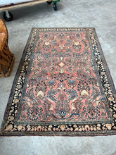 Load image into Gallery viewer, Zhaeez, vintage Persian Sarouk scatter rug, circa 1930, 4’2 x 6’7
