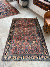 Load image into Gallery viewer, Zhaeez, vintage Persian Sarouk scatter rug, circa 1930, 4’2 x 6’7
