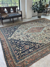 Load and play video in Gallery viewer, Kamyar, Antique Persian Bidjar rug, 8’10 x 12’6
