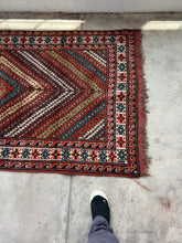 Load and play video in Gallery viewer, Neda, vintage 1940s, Caucasian tribal rug, 3’6 x 6’7
