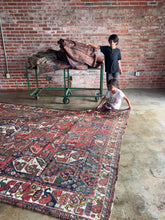 Load and play video in Gallery viewer, Jabari, Antique Persian Shiraz tribal rug, 7’5 x 9’8
