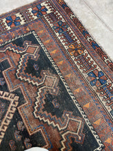 Load and play video in Gallery viewer, Nure, Afshar tribal scatter rug circa 1930s, 3’7 x 5
