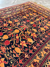 Load image into Gallery viewer, Mobin, vintage Ahi Khwaya Afghan scatter rug with scorpions and pomegranates, 3 x 5’1
