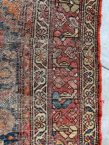 Vintage Persian rug fragment - square