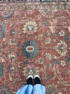 Nargol, Antique Persian Heriz, early 20th C, 8’10 x 11’7
