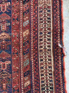 Jaleh, Antique Persian Afshar tribal rug, 4’5 x 6