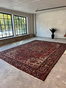Hirbod, vintage Persian Heriz, 9’4 x 13