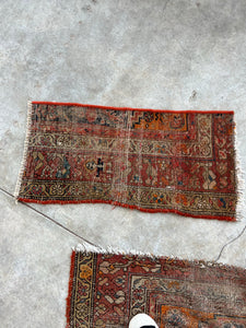 Matching tiny rug fragments