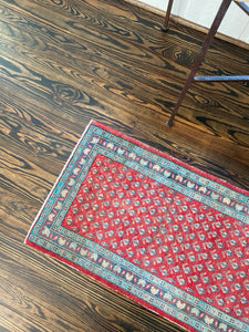 2 x 4’1, teal and pink Persian scatter rug