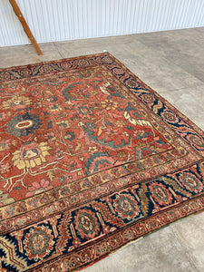 Nargol, Antique Persian Heriz, early 20th C, 8’10 x 11’7