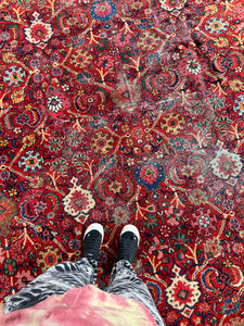 Andia, vintage Nanaj Hamedan Persian rug, 8’11 x 12’1
