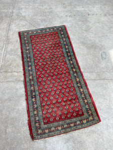 2 x 4’1, teal and pink Persian scatter rug
