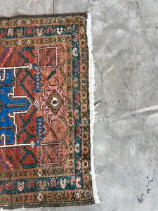 Abtin, Antique Persian Heriz runner, 3’2 x 10’7