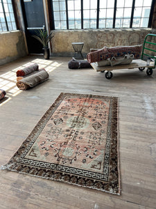Hua, Khotan scatter rug circa 1950s, 4 x 6’8