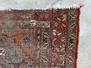 Vintage Persian rug fragment - square