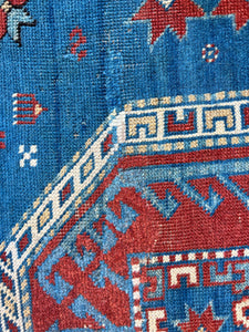 Faraz, Caucasian Shirvan scatter rug, circa 1930s, 3’7.5” x 4’9