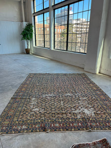 Masih, antique Persian Tabriz rug with Senne weave  7’8 x 9’7