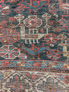 Syrus, vintage Qashqai tribal scatter rug 4 x 6’1