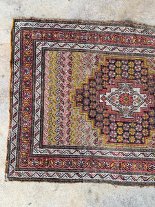 Alp, vintage Persian Malayer scatter rug, 2’7 x 3’8