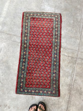 Load image into Gallery viewer, 2 x 4’1, teal and pink Persian scatter rug
